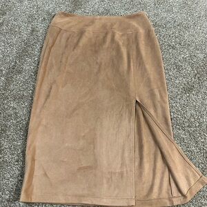 Elegant Tan Women's Skirt with high slit